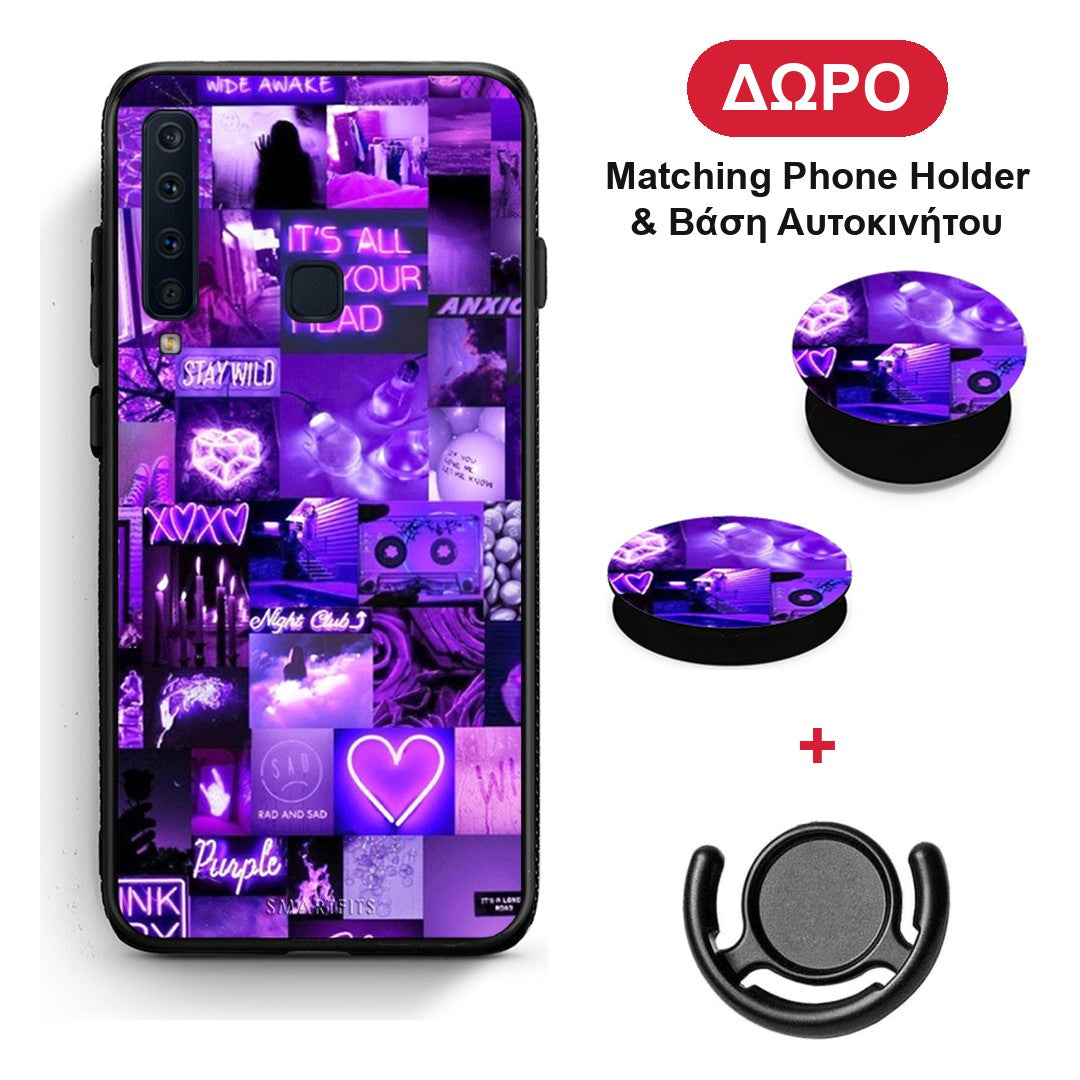 Collage Stay Wild - Samsung Galaxy A9 θήκη + Δώρο Phone Holder & Βάση Αυτοκινήτου