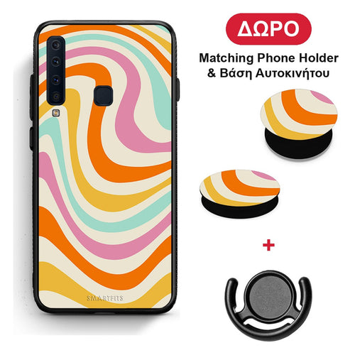Colourful Waves - Samsung Galaxy A9 θήκη + Δώρο Phone Holder & Βάση Αυτοκινήτου