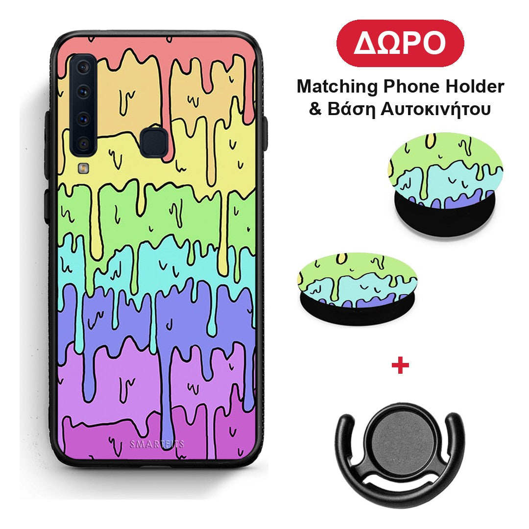 Melting Rainbow - Samsung Galaxy A9 θήκη + Δώρο Phone Holder & Βάση Αυτοκινήτου