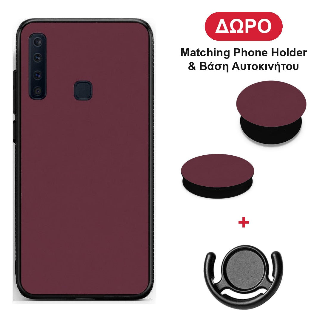 Muted Burgundy - Samsung Galaxy A9 θήκη + Δώρο Phone Holder & Βάση Αυτοκινήτου