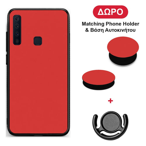Poppy Red - Samsung Galaxy A9 θήκη + Δώρο Phone Holder & Βάση Αυτοκινήτου