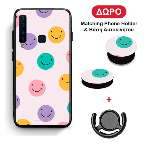 Smiley Faces - Samsung Galaxy A9 θήκη + Δώρο Phone Holder & Βάση Αυτοκινήτου