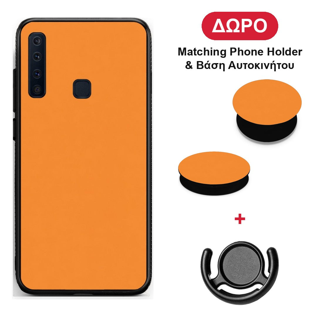 Tangerine Orange - Samsung Galaxy A9 θήκη + Δώρο Phone Holder & Βάση Αυτοκινήτου