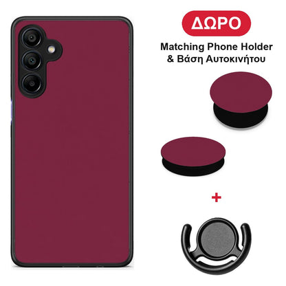 Burgundy - Samsung Galaxy A15 4G / 5G θήκη + Δώρο Phone Holder & Βάση Αυτοκινήτου