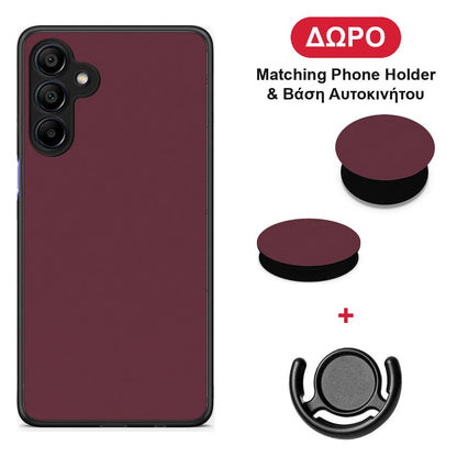 Muted Burgundy - Samsung Galaxy A15 4G / 5G θήκη + Δώρο Phone Holder & Βάση Αυτοκινήτου
