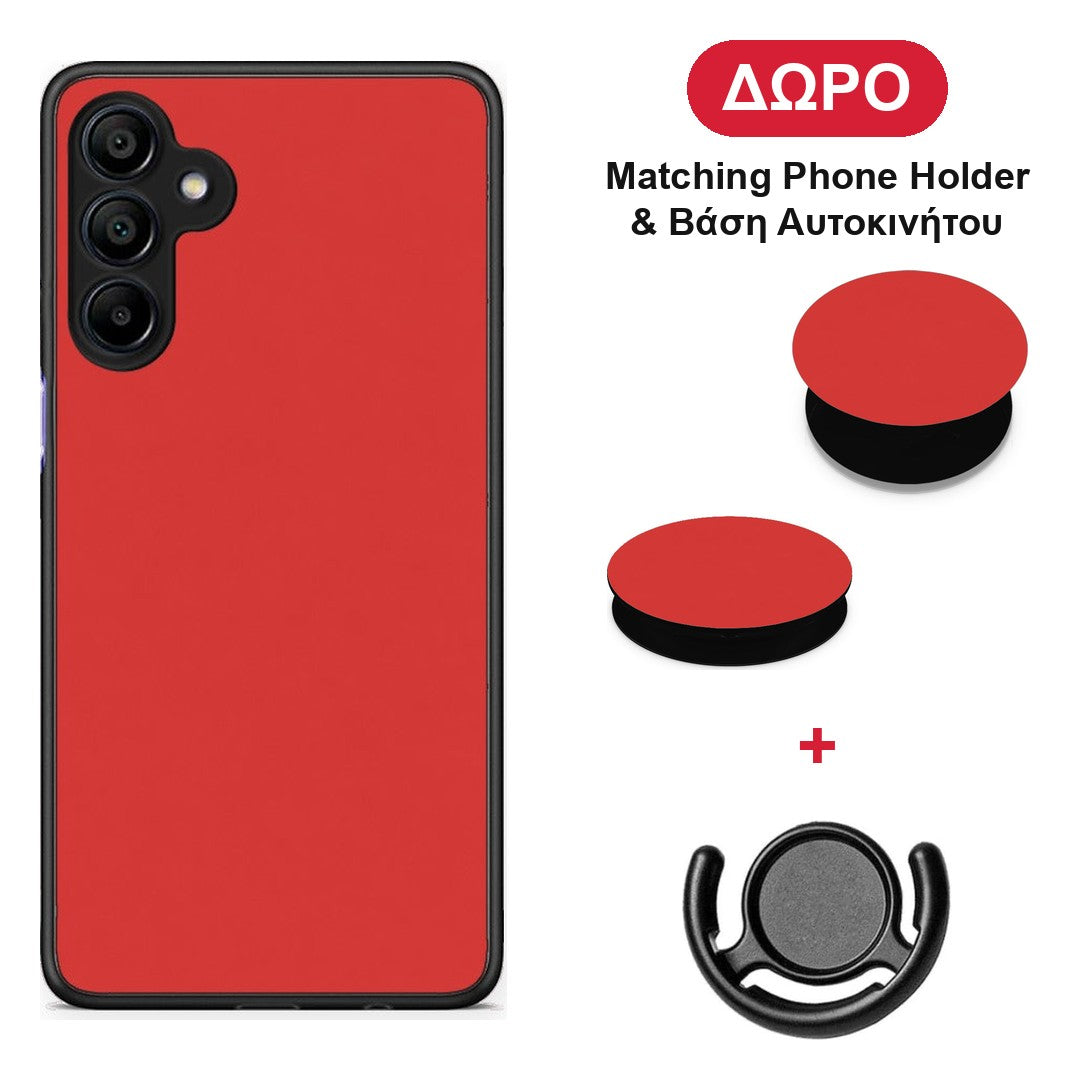 Poppy Red - Samsung Galaxy A15 4G / 5G θήκη + Δώρο Phone Holder & Βάση Αυτοκινήτου
