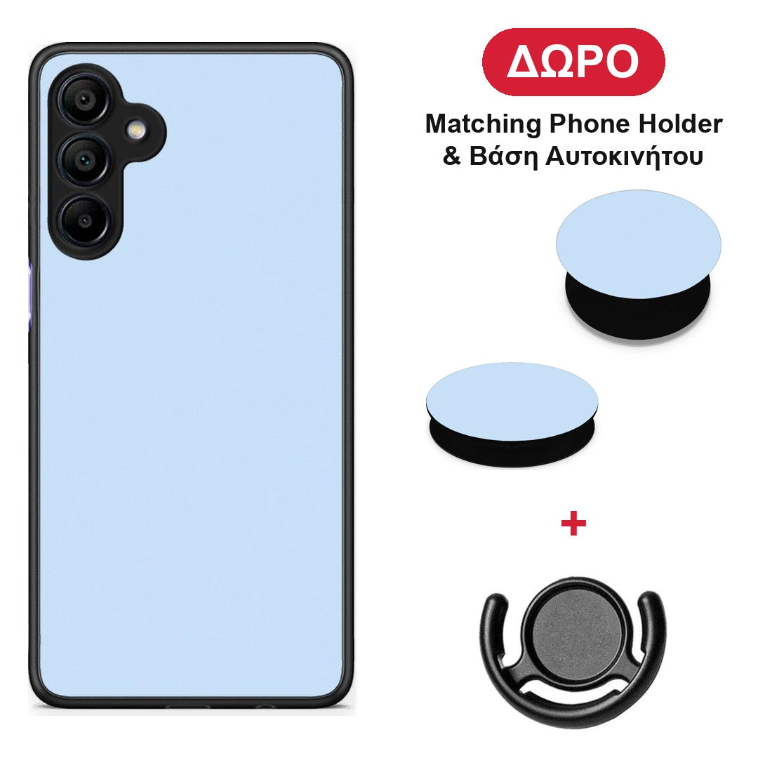 Powder Blue - Samsung Galaxy A15 4G / 5G θήκη + Δώρο Phone Holder & Βάση Αυτοκινήτου