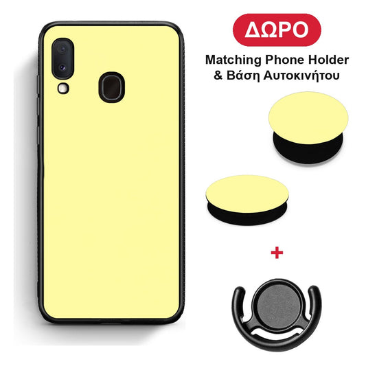 Butter Yellow - Samsung Galaxy A30 θήκη + Δώρο Phone Holder & Βάση Αυτοκινήτου