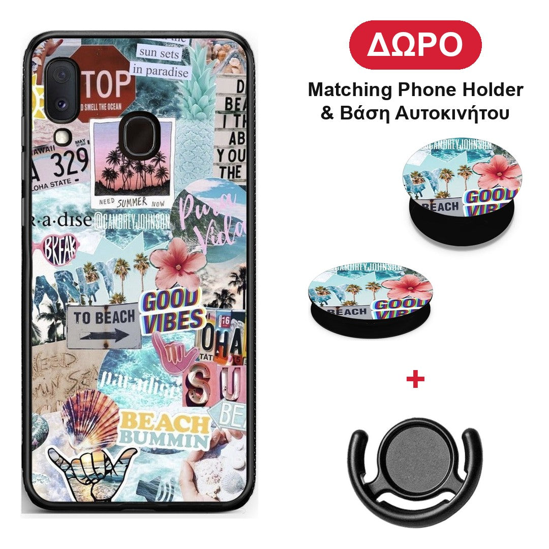 Summer Vibes - Samsung Galaxy A30 θήκη + Δώρο Phone Holder & Βάση Αυτοκινήτου