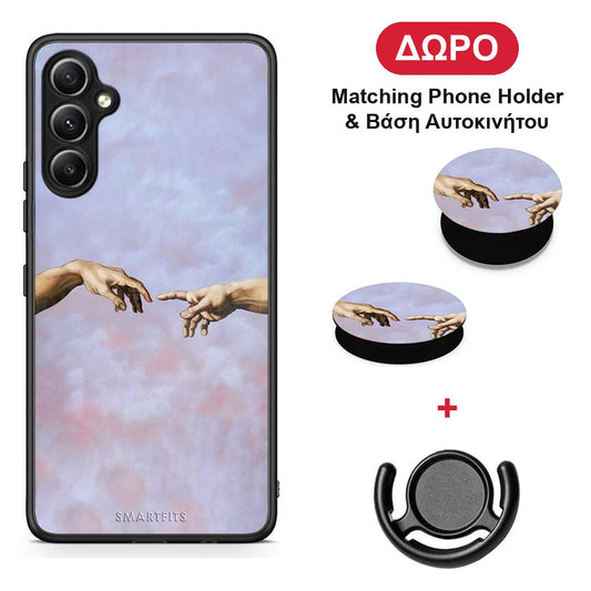 Adam Hand - Samsung Galaxy A34 θήκη + Δώρο Phone Holder & Βάση Αυτοκινήτου