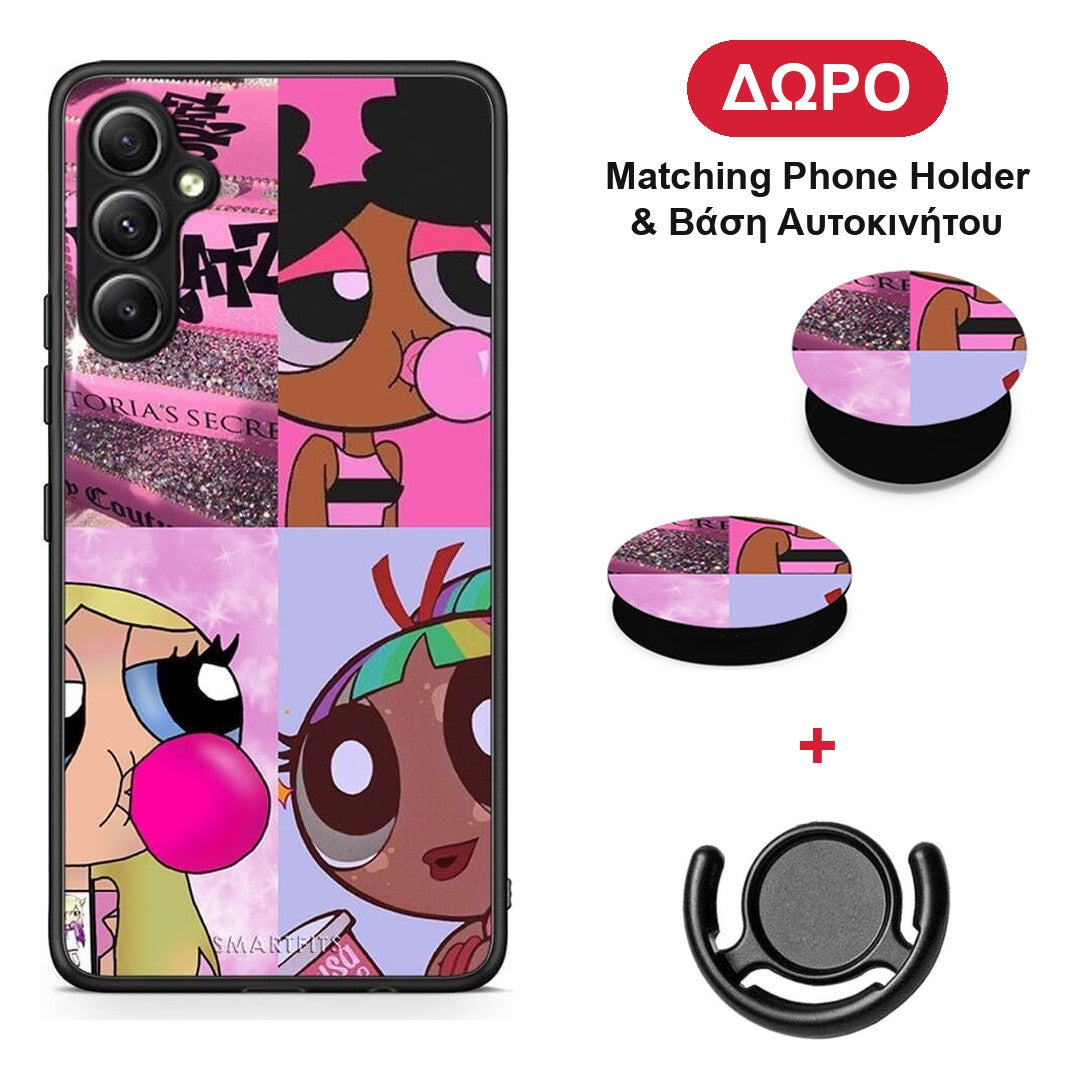 Bubble Girls - Samsung Galaxy A34 θήκη + Δώρο Phone Holder & Βάση Αυτοκινήτου