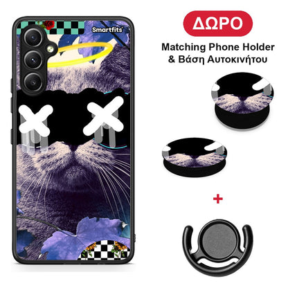 Cat Collage - Samsung Galaxy A34 θήκη + Δώρο Phone Holder & Βάση Αυτοκινήτου