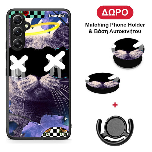 Cat Collage - Samsung Galaxy A34 θήκη + Δώρο Phone Holder & Βάση Αυτοκινήτου
