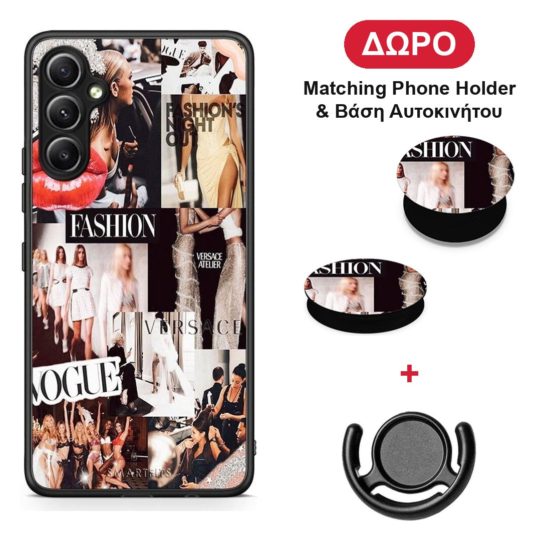 Collage Fashion - Samsung Galaxy A34 θήκη + Δώρο Phone Holder & Βάση Αυτοκινήτου