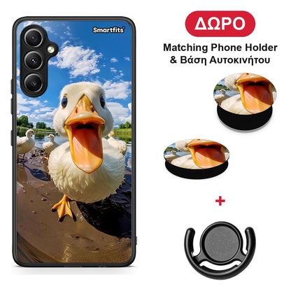 Duck Face - Samsung Galaxy A34 θήκη + Δώρο Phone Holder & Βάση Αυτοκινήτου