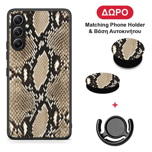 Animal Fashion Snake - Samsung Galaxy A34 θήκη + Δώρο Phone Holder & Βάση Αυτοκινήτου