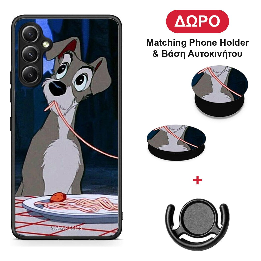 Lady And Tramp 1 - Samsung Galaxy A34 θήκη + Δώρο Phone Holder & Βάση Αυτοκινήτου