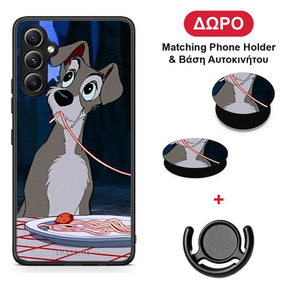 Lady And Tramp 1 - Samsung Galaxy A34 θήκη + Δώρο Phone Holder & Βάση Αυτοκινήτου