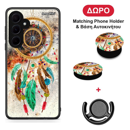 Boho DreamCatcher - Samsung Galaxy A35 θήκη + Δώρο Phone Holder & Βάση Αυτοκινήτου