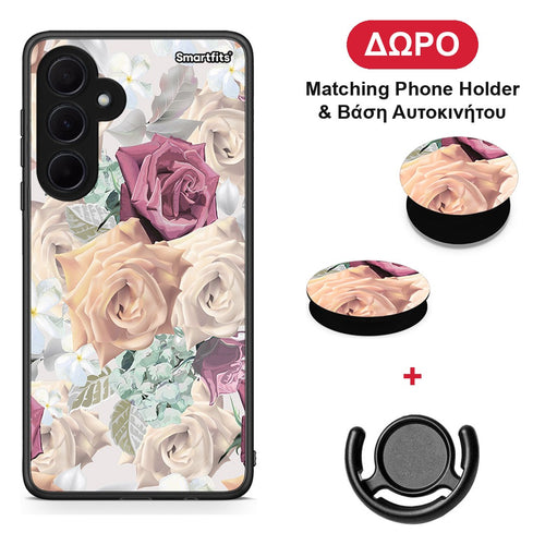 Floral Bouquet - Samsung Galaxy A35 θήκη + Δώρο Phone Holder & Βάση Αυτοκινήτου