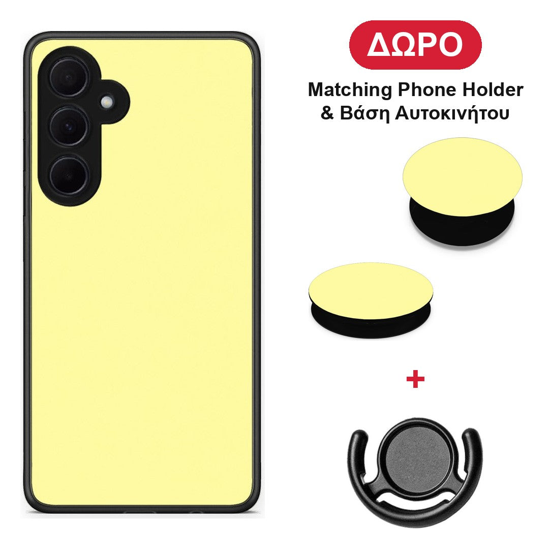 Butter Yellow - Samsung Galaxy A35 θήκη + Δώρο Phone Holder & Βάση Αυτοκινήτου