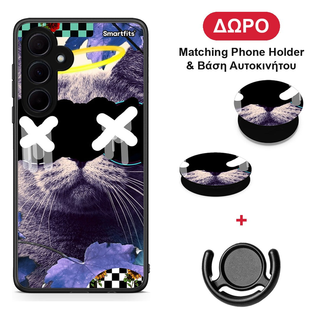 Cat Collage - Samsung Galaxy A35 θήκη + Δώρο Phone Holder & Βάση Αυτοκινήτου