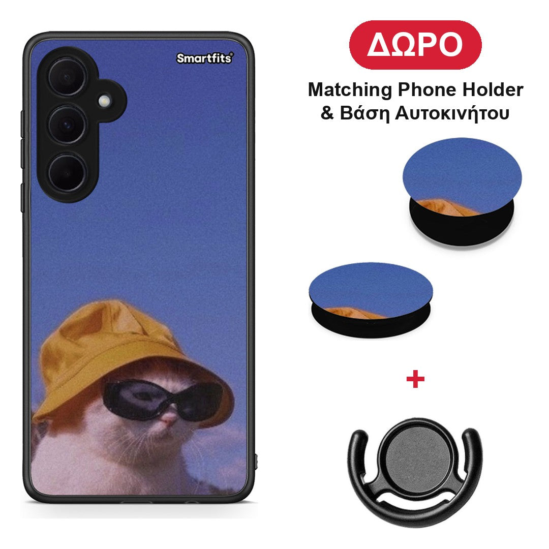 Cat Diva - Samsung Galaxy A35 θήκη + Δώρο Phone Holder & Βάση Αυτοκινήτου