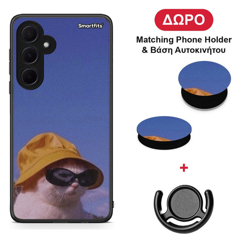 Cat Diva - Samsung Galaxy A35 θήκη + Δώρο Phone Holder & Βάση Αυτοκινήτου