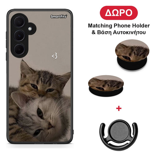 Cats In Love - Samsung Galaxy A35 θήκη + Δώρο Phone Holder & Βάση Αυτοκινήτου