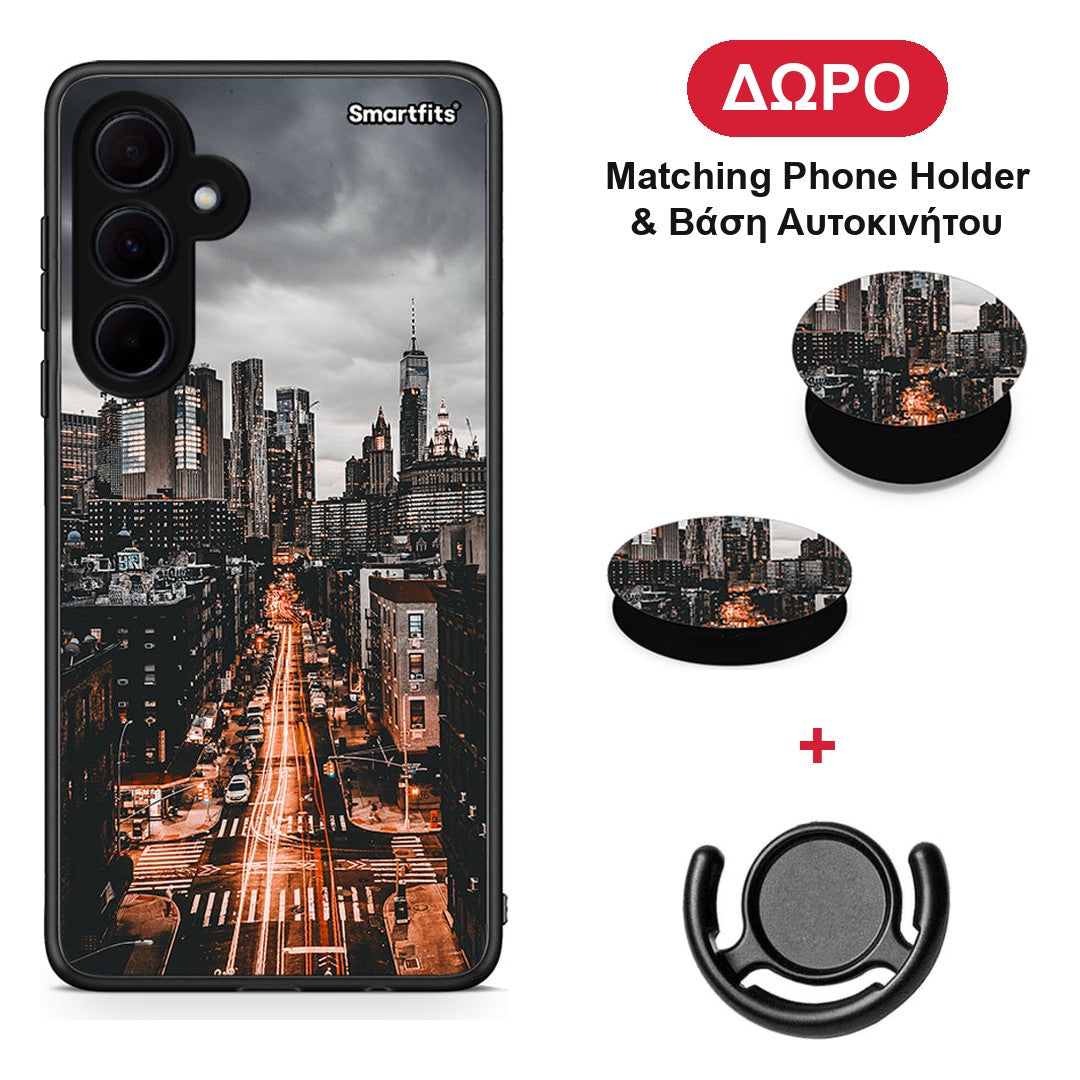 City Lights - Samsung Galaxy A35 θήκη + Δώρο Phone Holder & Βάση Αυτοκινήτου