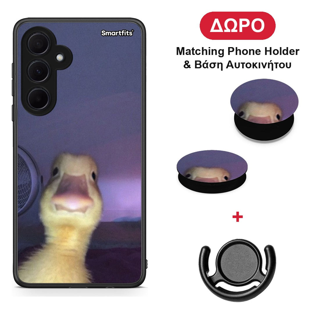 Meme Duck - Samsung Galaxy A35 θήκη + Δώρο Phone Holder & Βάση Αυτοκινήτου
