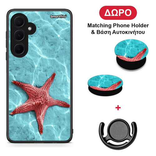 Red Starfish - Samsung Galaxy A35 θήκη + Δώρο Phone Holder & Βάση Αυτοκινήτου