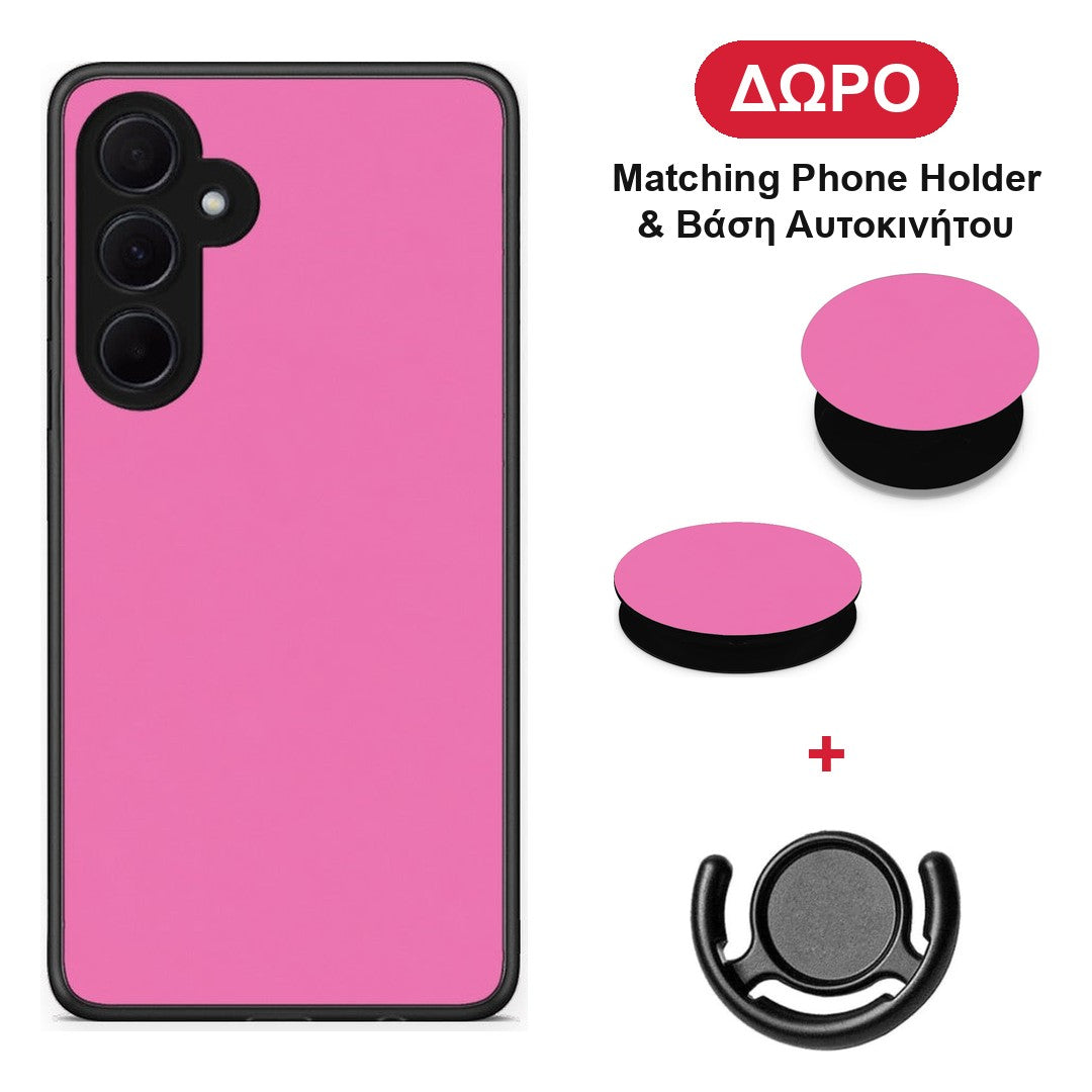 Rose Pink - Samsung Galaxy A35 θήκη + Δώρο Phone Holder & Βάση Αυτοκινήτου