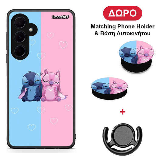 Stitch And Angel - Samsung Galaxy A35 θήκη + Δώρο Phone Holder & Βάση Αυτοκινήτου