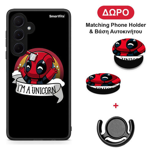 Unicorn Deadpool - Samsung Galaxy A35 θήκη + Δώρο Phone Holder & Βάση Αυτοκινήτου