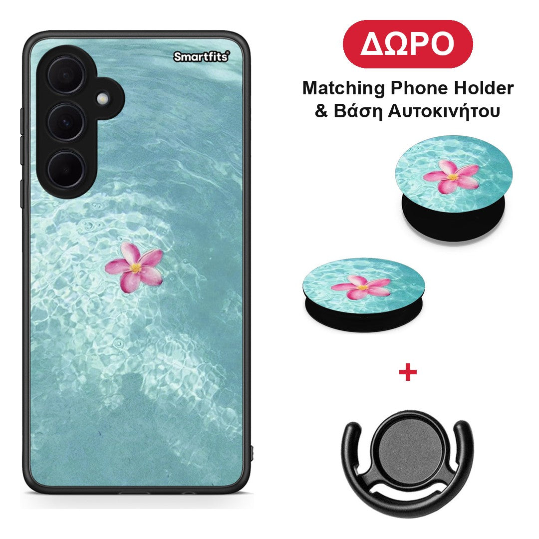 Water Flower - Samsung Galaxy A35 θήκη + Δώρο Phone Holder & Βάση Αυτοκινήτου