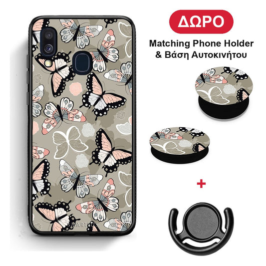 Boho Butterflies - Samsung Galaxy A40 θήκη + Δώρο Phone Holder & Βάση Αυτοκινήτου
