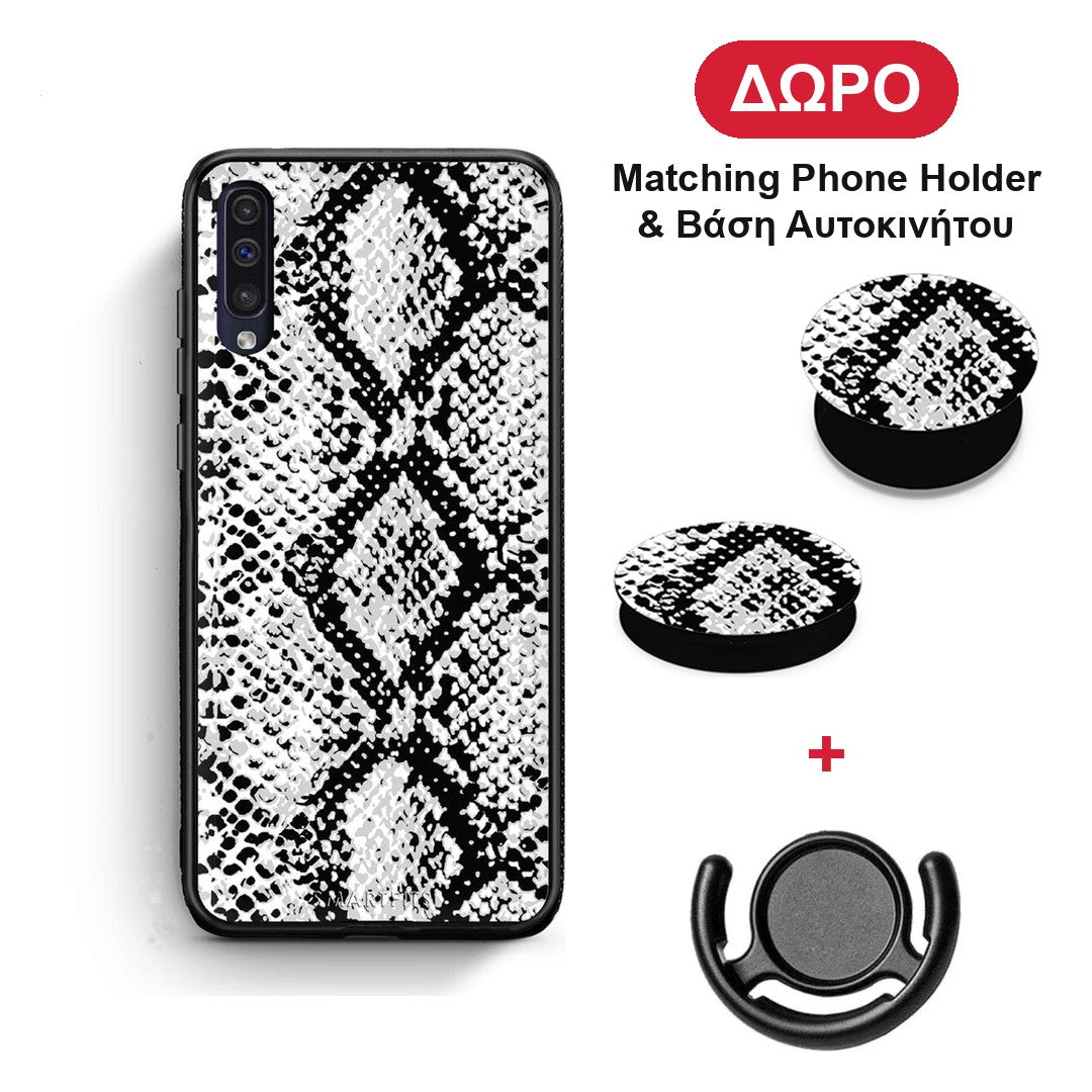 Animal White Snake - Samsung Galaxy A50 / A30s θήκη + Δώρο Phone Holder & Βάση Αυτοκινήτου