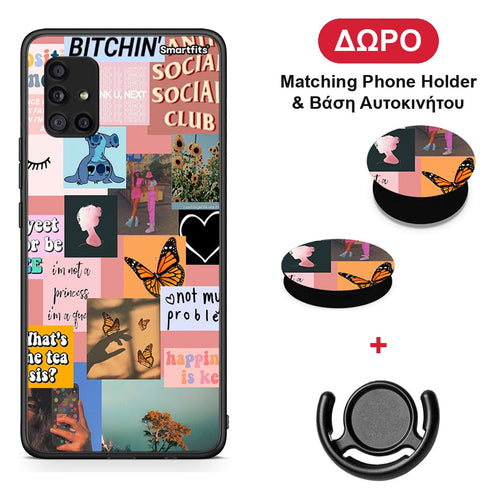 Collage Bitchin - Samsung Galaxy A51 5G θήκη + Δώρο Phone Holder & Βάση Αυτοκινήτου