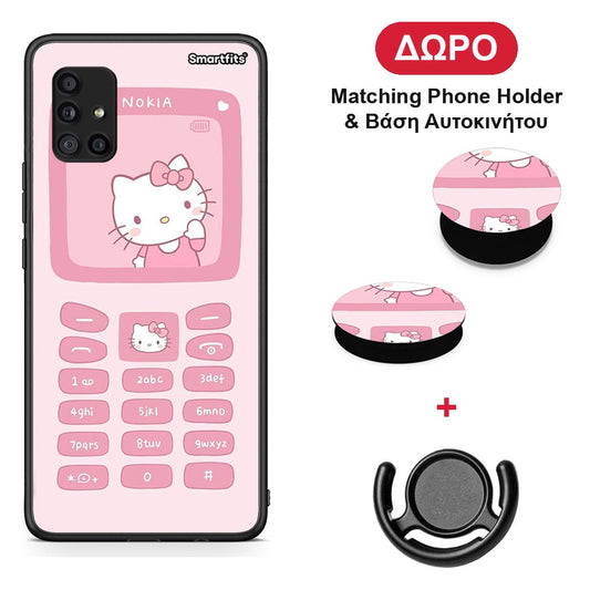 Hello Kitten - Samsung Galaxy A51 5G θήκη + Δώρο Phone Holder & Βάση Αυτοκινήτου