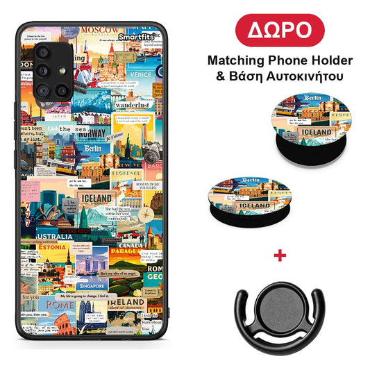 Live To Travel - Samsung Galaxy A51 5G θήκη + Δώρο Phone Holder & Βάση Αυτοκινήτου