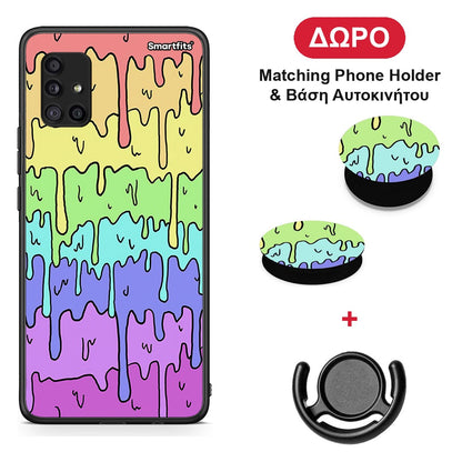 Melting Rainbow - Samsung Galaxy A51 5G θήκη + Δώρο Phone Holder & Βάση Αυτοκινήτου