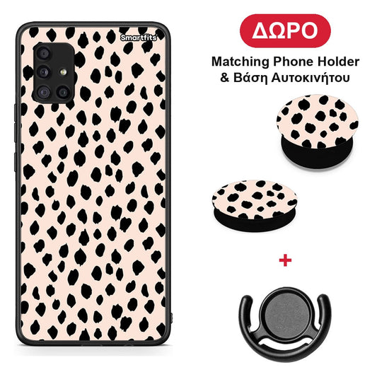 New Polka Dots - Samsung Galaxy A51 5G θήκη + Δώρο Phone Holder & Βάση Αυτοκινήτου