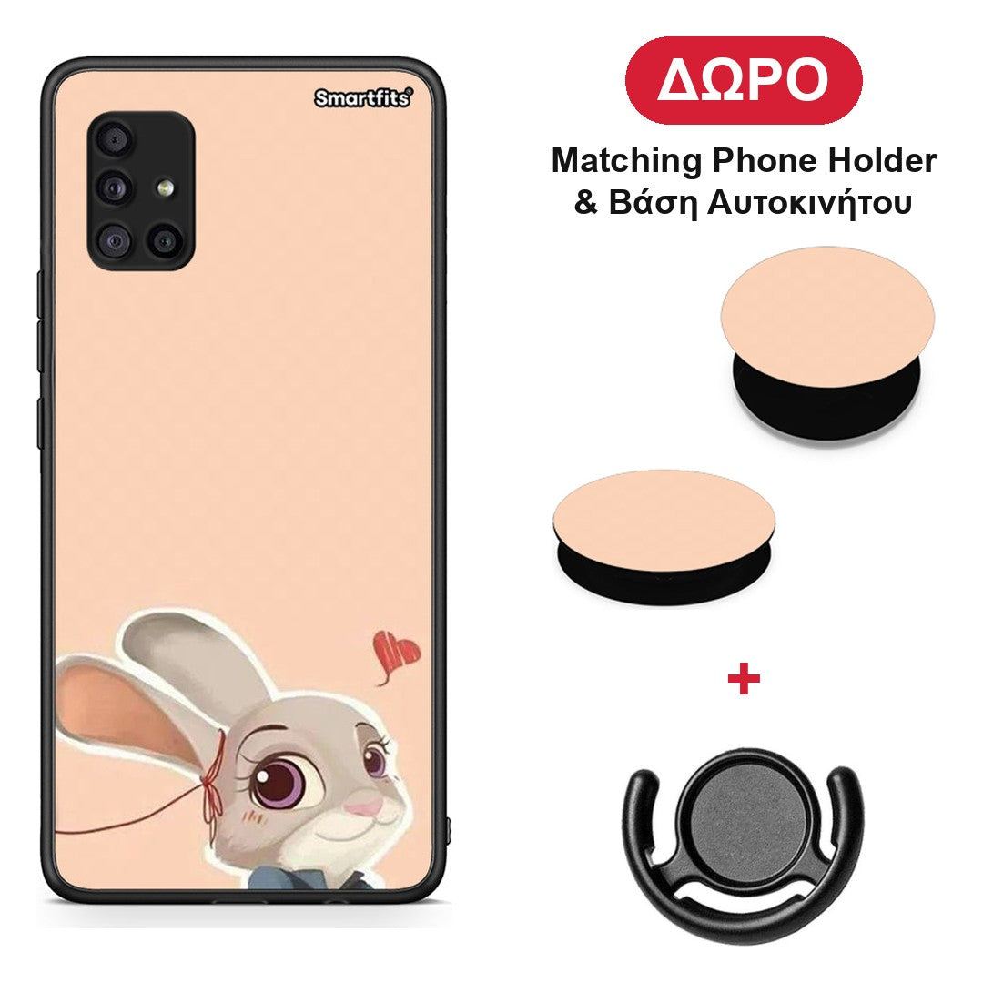 Nick Wilde And Judy Hopps Love 2 - Samsung Galaxy A51 5G θήκη + Δώρο Phone Holder & Βάση Αυτοκινήτου