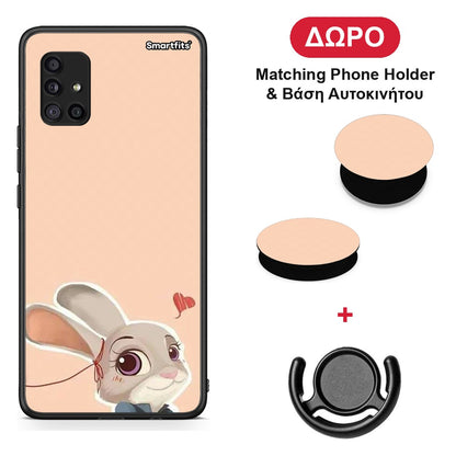 Nick Wilde And Judy Hopps Love 2 - Samsung Galaxy A51 5G θήκη + Δώρο Phone Holder & Βάση Αυτοκινήτου