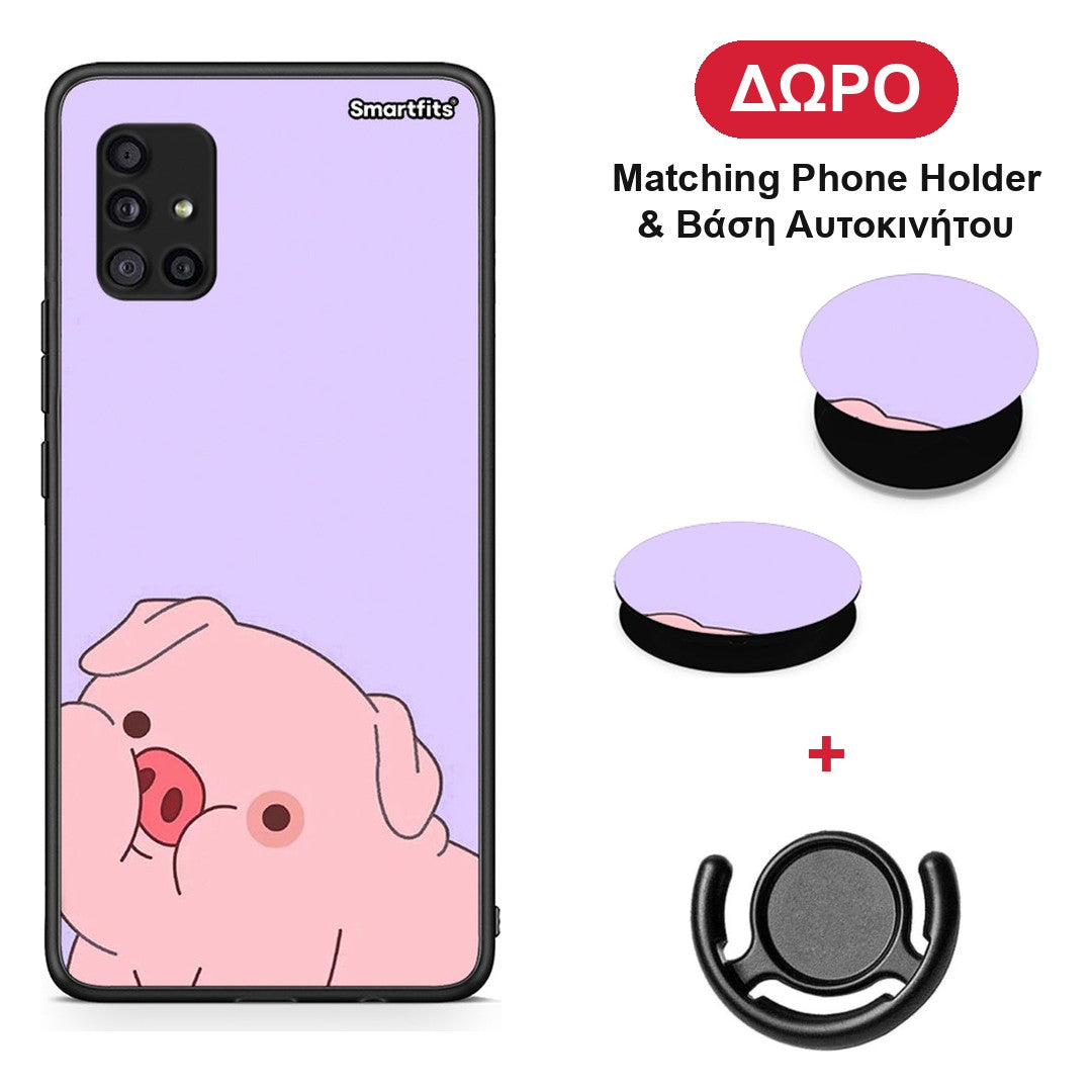 Pig Love 2 - Samsung Galaxy A51 5G θήκη + Δώρο Phone Holder & Βάση Αυτοκινήτου