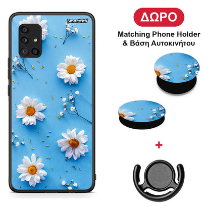 Real Daisies - Samsung Galaxy A51 5G θήκη + Δώρο Phone Holder & Βάση Αυτοκινήτου