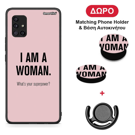Superpower Woman - Samsung Galaxy A51 5G θήκη + Δώρο Phone Holder & Βάση Αυτοκινήτου