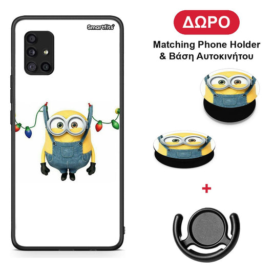 Xmas Minion Lights - Samsung Galaxy A51 5G θήκη + Δώρο Phone Holder & Βάση Αυτοκινήτου