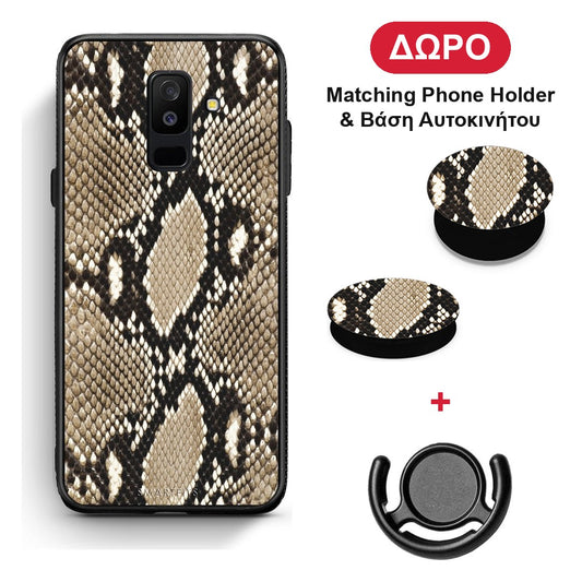 Animal Fashion Snake - Samsung Galaxy A6+ 2018 θήκη + Δώρο Phone Holder & Βάση Αυτοκινήτου